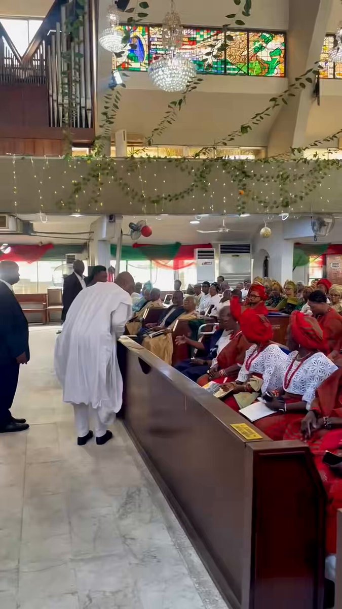 Just arrived at the Methodist Church of the Trinity, Lagos, to join the Okunrinboye family and loved ones for the funeral service of Pa Olufolarin Okunrinboye.