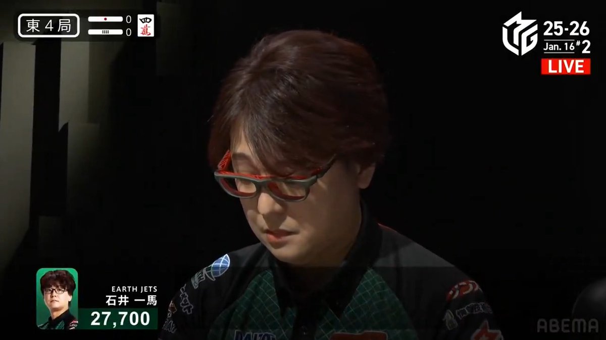 #Mリーグ 2025-26試合ダイジェスト📹 東4局 #石井一馬 選手の跳満のアガリ！ 熾烈な3軒リーチ！ 一馬選手と多井選手がドラの🀊待ち 親の渋川選手が🀜🀟待ち 親の渋川選手が🀊を掴み 頭ハネで一馬選手が12000のアガリに！ 波乱含みの展開で南入！ 👇動画タップで今すぐ無料視聴