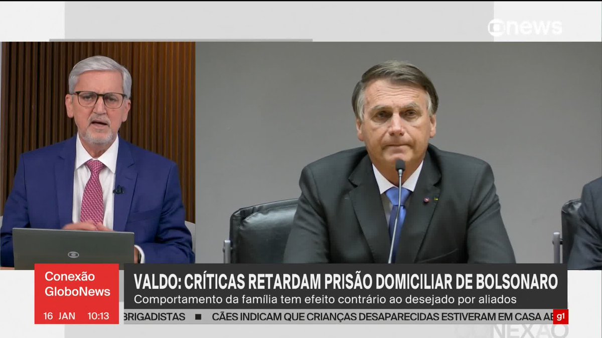 Valdo Cruz: Críticas da família retardam prisão domiciliar de Jair Bolsonaro. Comportamento de familiares tem efeito contrário ao desejado por aliados do ex-presidente. ➡️ Assista à #GloboNews: #ConexãoGloboNews