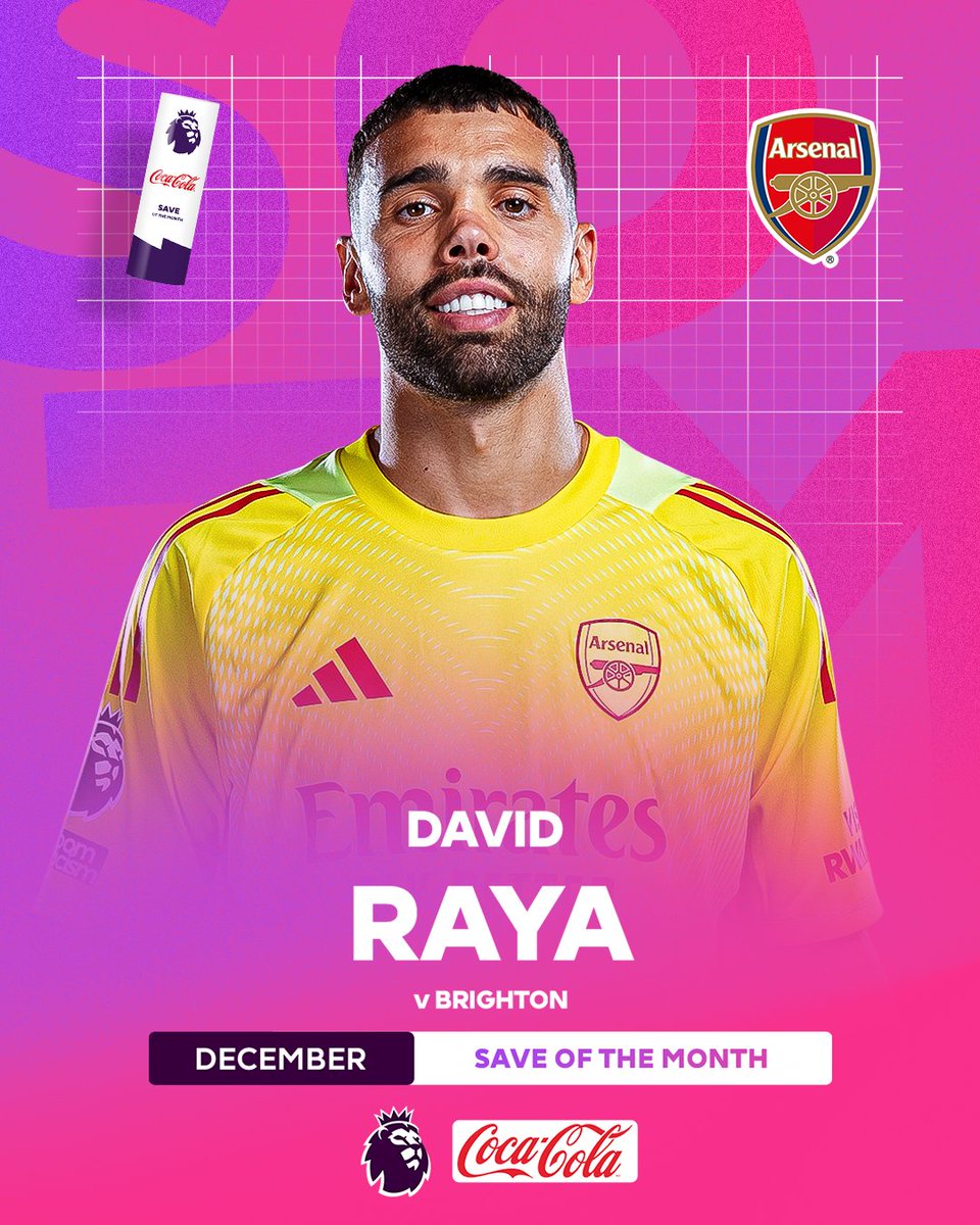 David Raya wins Coca-Cola Save of the Month for this super stop in Arsenal's win against Brighton!