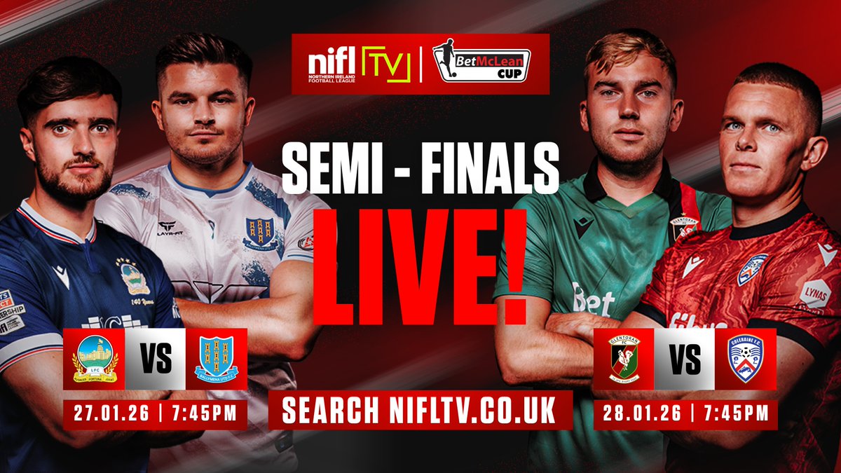 BetMcLean Cup semi-final drama live on NIFL TV 🔥 Two nights. Two huge games. £7.99 per match or £12.99 for both. 📺 All the details: