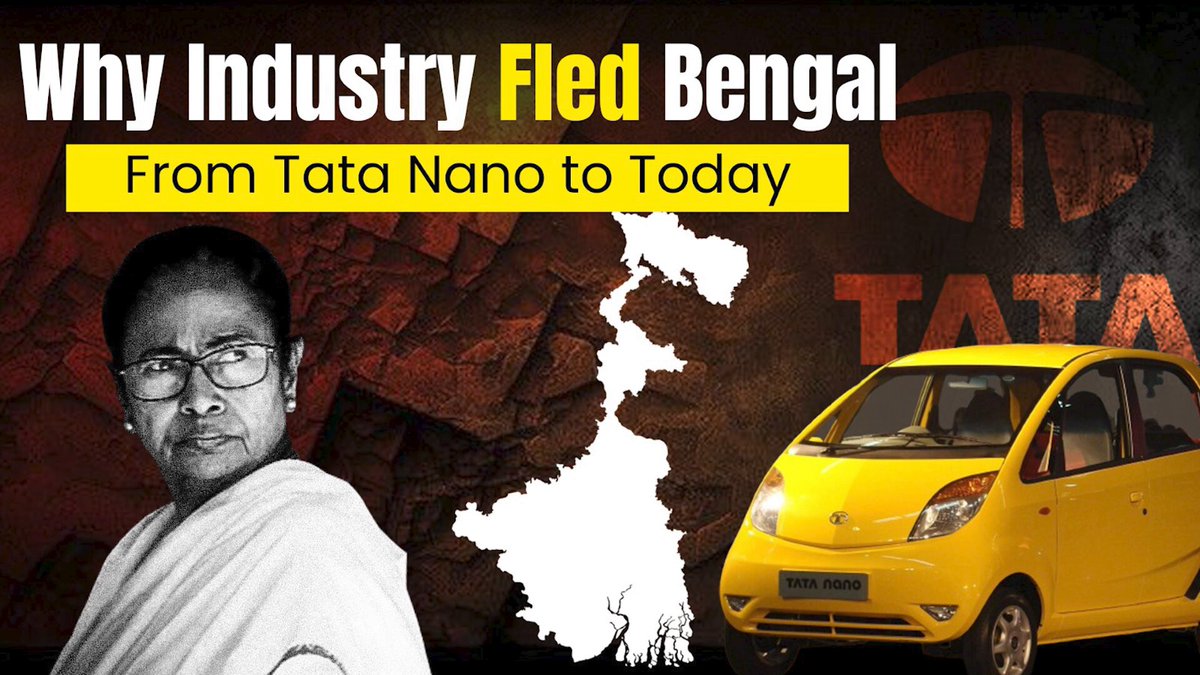 Once, West Bengal stood tall as an industrial powerhouse—factories humming, jobs thriving, confidence intact. Today, the same question echoes everywhere: 𝑊ℎ𝑎𝑡 ℎ𝑎𝑝𝑝𝑒𝑛𝑒𝑑 𝑡𝑜 𝐵𝑒𝑛𝑔𝑎𝑙? 𝐃𝐞𝐜𝐚𝐝𝐞𝐬 𝐨𝐟 𝐭𝐫𝐚𝐝𝐞 𝐮𝐧𝐢𝐨𝐧 𝐝𝐨𝐦𝐢𝐧𝐚𝐧𝐜𝐞 𝐮𝐧𝐝𝐞𝐫 𝐭𝐡𝐞 𝐋𝐞𝐟𝐭, 𝐟𝐨𝐥𝐥𝐨𝐰𝐞𝐝 𝐛𝐲 𝐭𝐡𝐞 𝐒𝐢𝐧𝐠𝐮𝐫 𝐚𝐠𝐢𝐭𝐚𝐭𝐢𝐨𝐧 𝐥𝐞𝐝 𝐛𝐲 𝐌𝐚𝐦𝐚𝐭𝐚 𝐁𝐚𝐧𝐞𝐫𝐣𝐞𝐞, 𝐬𝐞𝐧𝐭 𝐚 𝐜𝐡𝐢𝐥𝐥𝐢𝐧𝐠 𝐦𝐞𝐬𝐬𝐚𝐠𝐞 𝐭𝐨 𝐢𝐧𝐯𝐞𝐬𝐭𝐨𝐫𝐬. When Tata Motors was forced out, Gujarat welcomed industry with stability and speed — Bengal chose politics over progress. The result? Thousands of companies exited, iconic factories shut down, and Bengali youth boarded trains to other states in search of dignity and work. This video connects the dots between political choices and economic decline. 𝐖𝐚𝐭𝐜𝐡, 𝐫𝐞𝐟𝐥𝐞𝐜𝐭, 𝐚𝐧𝐝 𝐚𝐬𝐤 — 𝐝𝐨𝐞𝐬 𝐁𝐞𝐧𝐠𝐚𝐥 𝐧𝐨𝐭 𝐝𝐞𝐬𝐞𝐫𝐯𝐞 𝐛𝐞𝐭𝐭𝐞𝐫?