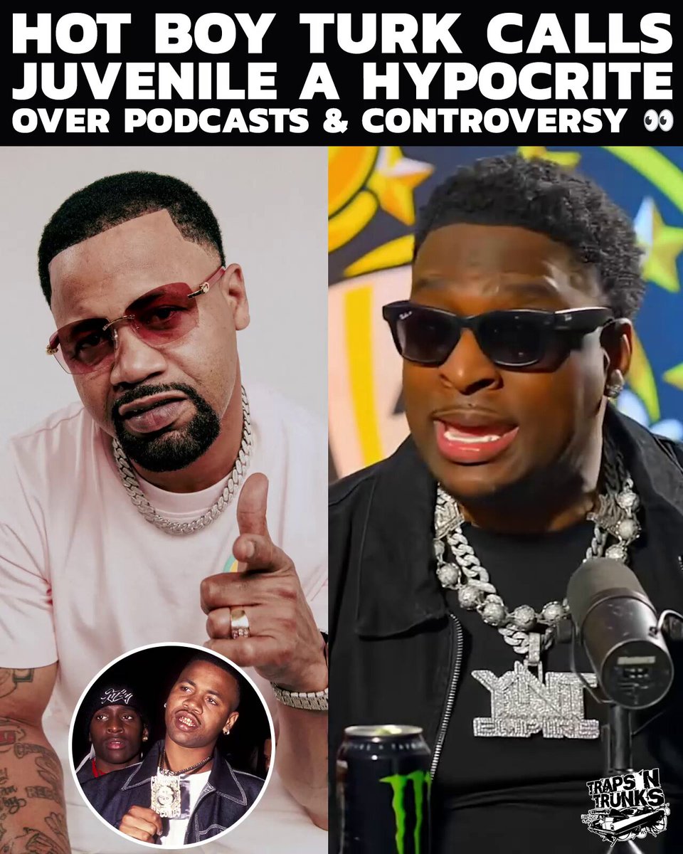 Hot Boy Turk breaks down why he feels Juvenile was moving hypocritical. Turk says he was told to stay away from podcasts and anything “controversial,” only to watch Juvenile continue dropping podcast episodes and ending up in headline-making situations anyway. According to Turk, whenever he speaks his mind it’s labeled controversy, but others get a pass for doing the same thing. Turk also touches on behind-the-scenes album decisions, songs that never came out, and feeling removed or sidelined despite trying to keep things respectful and avoid looking like he was riding anyone’s coattails. He says the issue isn’t clout — it’s consistency and fairness. In his eyes, you can’t preach staying positive while still feeding into the same media drama. Is Turk right for calling it out, or should this have stayed behind closed doors? 🤔👇