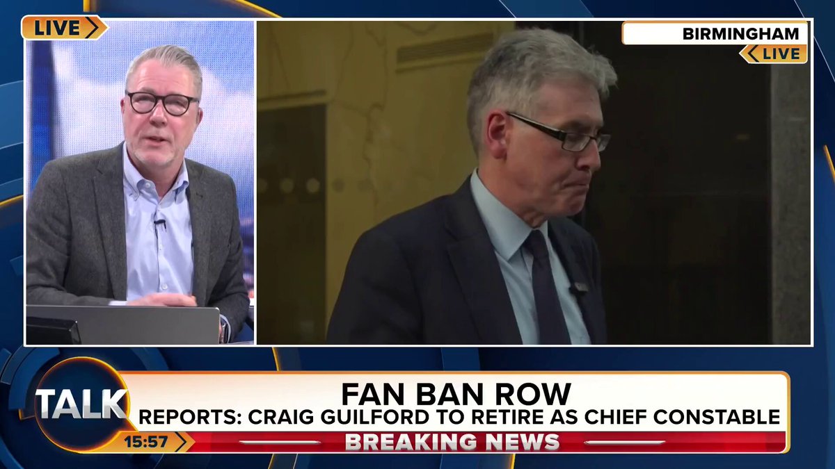 🚨BREAKING🚨 Craig Guildford has retired as the chief constable of the West Midlands Police after criticism over how the force handled the Maccabi Tel Aviv fan ban.