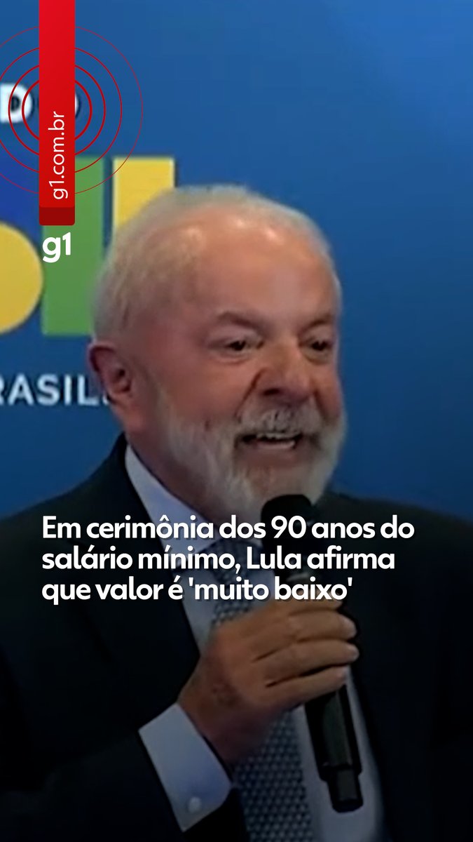 Em cerimônia dos 90 anos do salário mínimo, Lula afirma que valor é 'muito baixo'