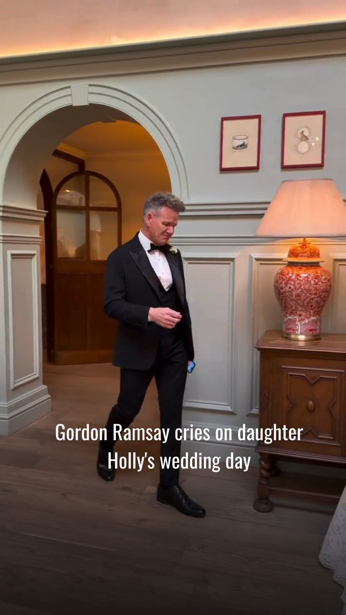 Gordon Ramsay got teary-eyed during his daughter Holly's wedding day ❤️ "A moment we have talked about since I was a little girl, I’ll always be your bug 🐞 I love you dad 🤍" Holly wrote as she shared an unseen video of the emotional moment. 📽️ : #HollyRamsay #GordonRamsay