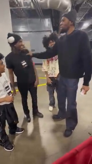 THIS IS COOL! Kendrick Perkins on Threads: "I’m in LA working. Haven’t spoken to KD and damn near 2 years but my Family went to the game in Houston and this Happened!!! Real Shit Kevin Durant"