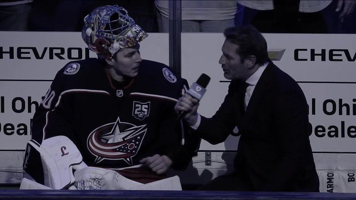 Elvis Merzlikins once again was a quote machine after the dub against Vancouver 😅