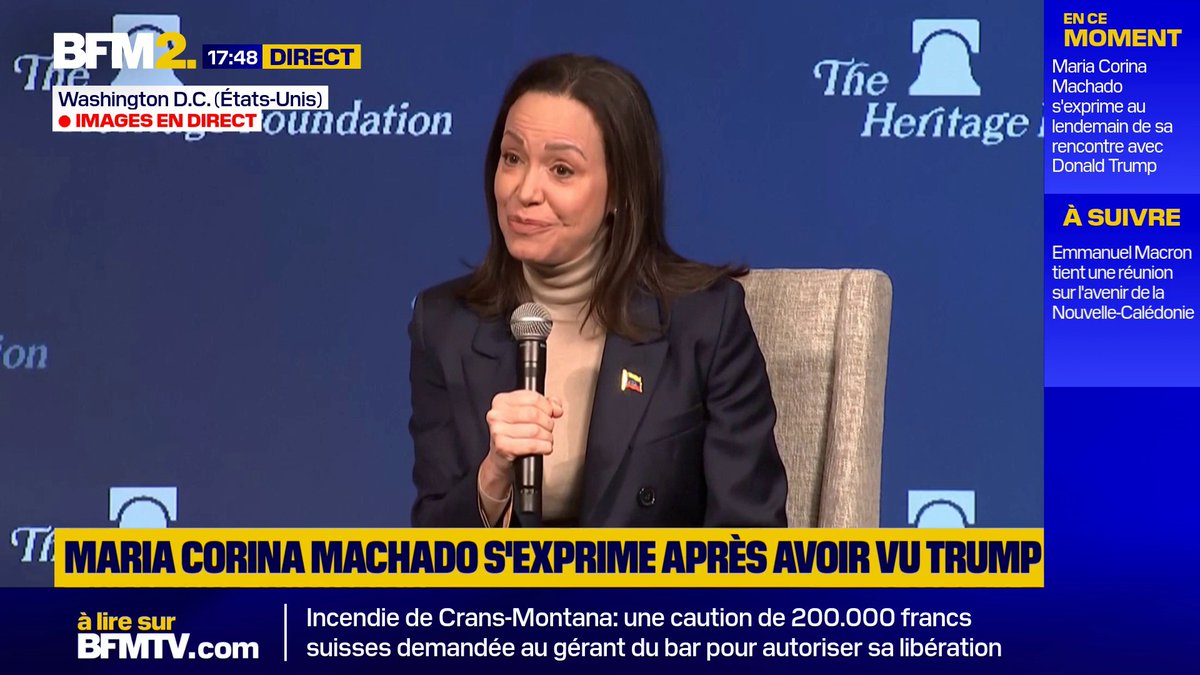 Le prix Nobel de la guerre veut diriger le Venezuela sans élection et elle se fout tellement du peuple vénézuélien qu’elle parle en anglais Ça s’appelle une administratrice coloniale