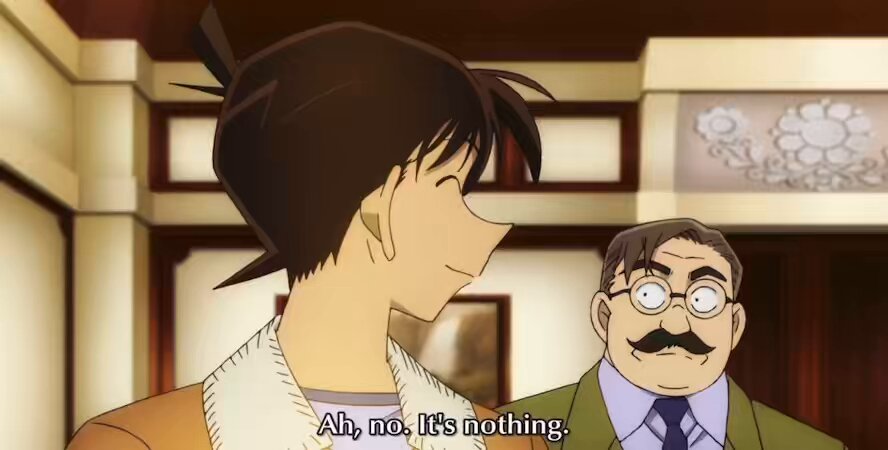 I always love the fact that Shinichi knows about her Karate regulations. I know it’s probably standard but he sounds so much like her husband interjecting here like “Ah, but she can’t wear that you know.” Of course he knows all about the details of his wife’s passion.