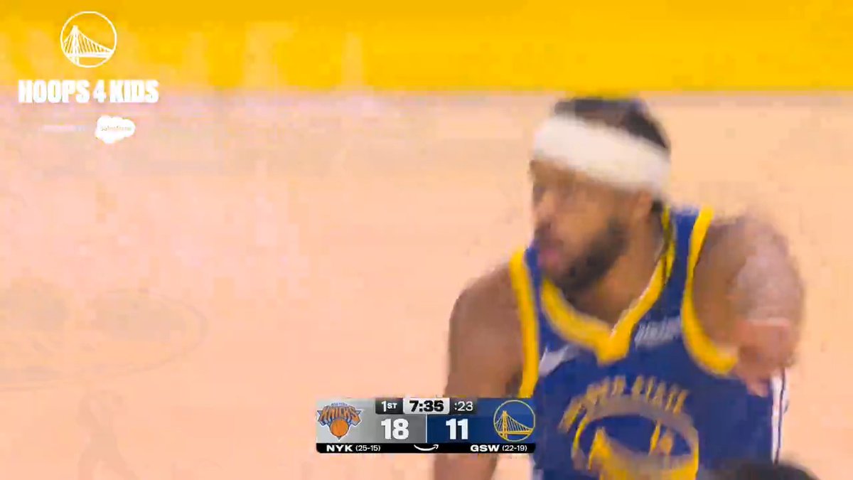 The Dubs hit 20 three-pointers tonight, resulting in $10,000 going towards organizations like OneGoal courtesy of @Salesforce and Warriors In The Community Learn more about Hoops4Kids: