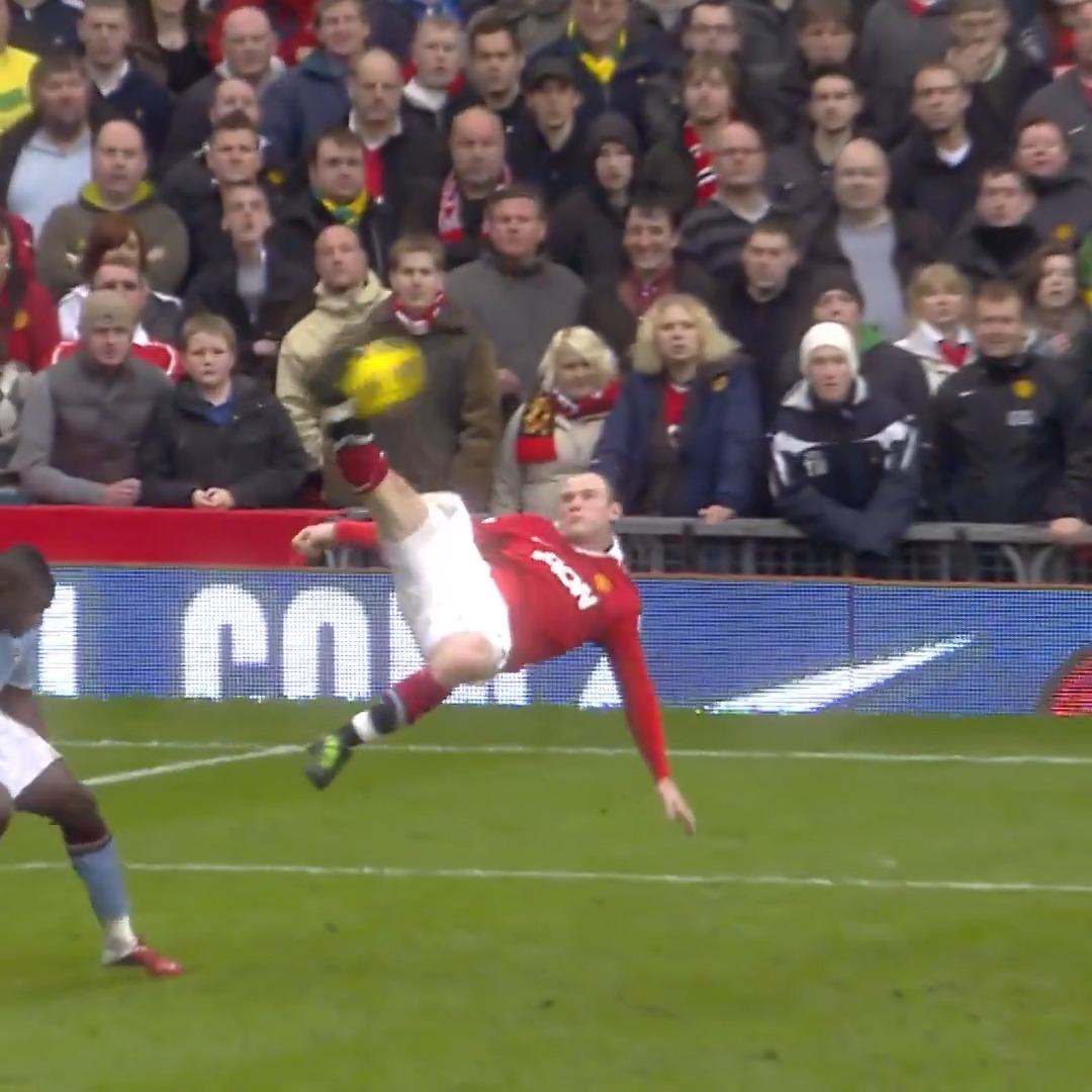 The most iconic goal in Manchester Derby history, courtesy of one Mr. Wayne Rooney.