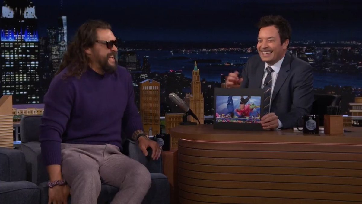 Jason Momoa remembers Minecraft Claw Machine with Jack Black going off the rails 🤣 #FallonTonight