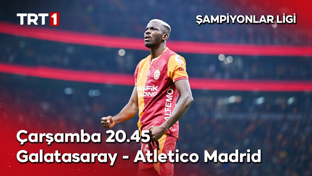 Galatasaray-Atletico Madrid maçı çarşamba günü saat 20.45'te TRT 1'den şifresiz yayınlanacak.