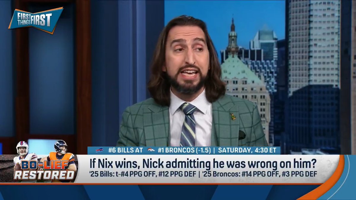 “I was obviously wrong that the Broncos were not gonna be a playoff team… If they win this game, does it guarantee that I am wrong holistically?… No I don’t think that will prove that at all.” nick wright says the jury’s still out on whether or not Bo Nix is above average:
