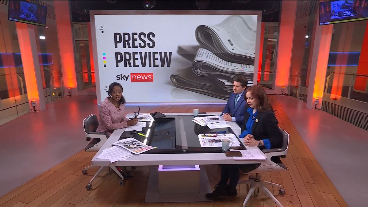 What's on Saturday's front pages? 📰 @SkyGillian takes a first look at tomorrow's top stories with investigative reporter @FleetStreetFox and political commentator Benedict Spence. #PressPreview ➡️ 📺 Sky 501, Virgin 602, Freeview 233 and YouTube