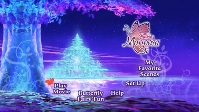 barbie: mariposa - dvd menu