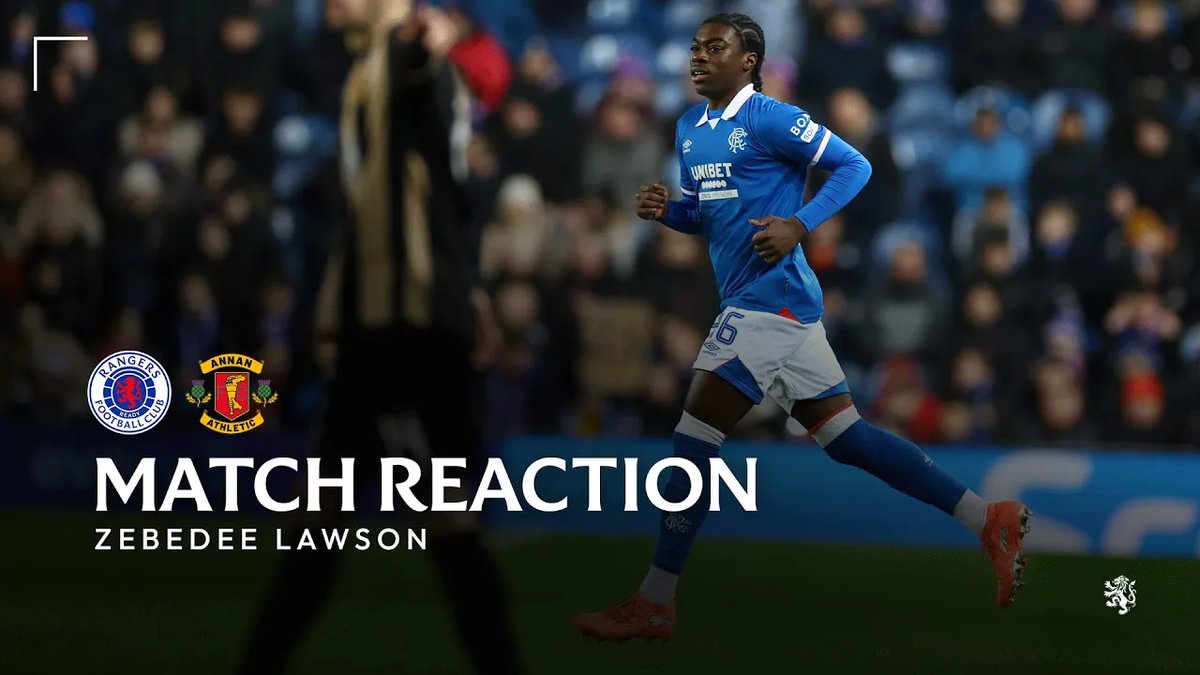 🎙️ Zebedee Lawson spoke to RangersTV after making his debut for the club, saying it was a dream come true to pull on the Rangers shirt for the first team.