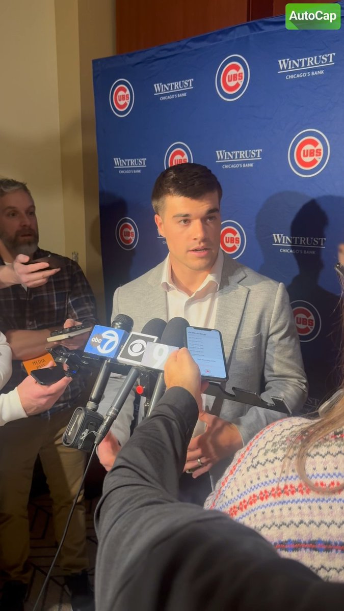 Matt Shaw says the Cubs have been transparent about what his role will be…including potential outfield reps. He was asked about his reaction to the Bregman signing. #Cubsconvention #Cubs