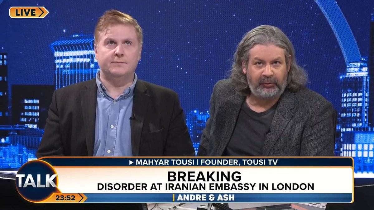 Pro-democracy protesters have clashed with police outside the Iranian embassy in London. Mahyar Tousi claims many protesters have been injured after being "antagonised" by police. André Walker Ash Mahyar Tousi
