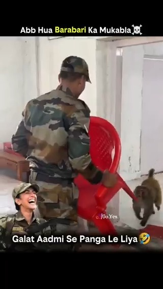 गलत आदमी से पंगा ले लिया मोंकेश 🙉 भाई ने फ़ील्डिंग सेट करदी आर्मी वाले ने💀