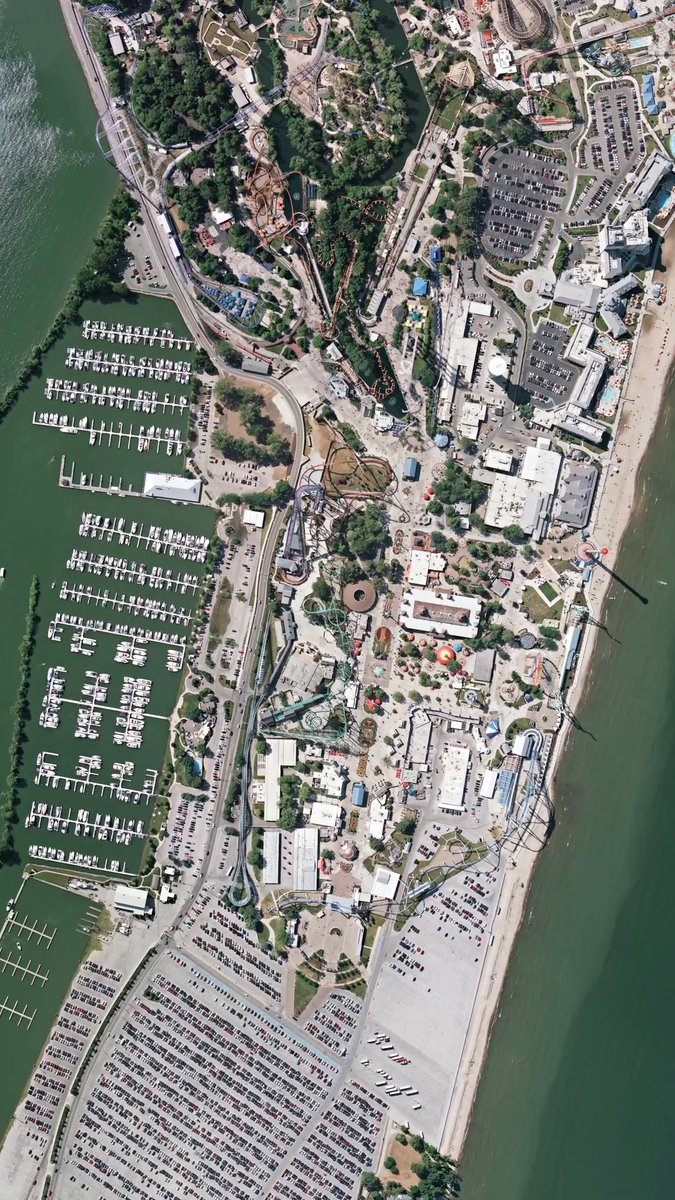 The true #CedarPoint fans will know 🤔 what year was this satellite image captured? #FlashbackFriday