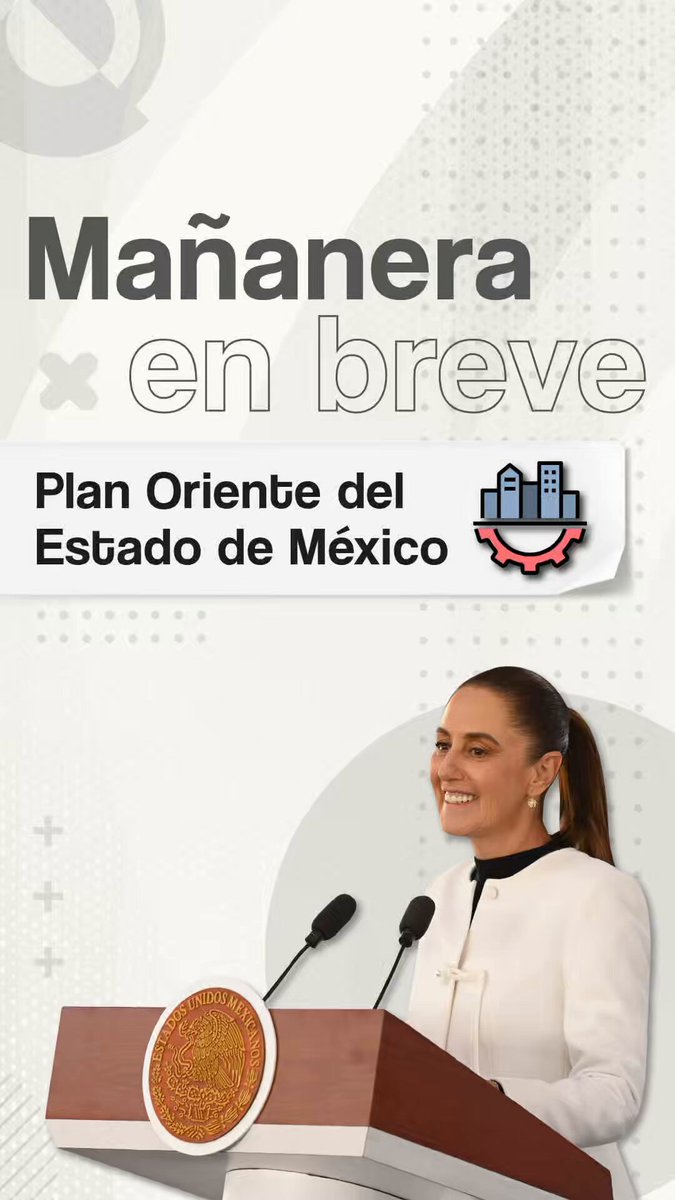 La #MañaneraEnBreve de la presidenta Claudia Sheinbaum Pardo desde Ecatepec, Estado de México: ⏩ Avances del Plan Oriente del Estado de México. 📉 Baja 54% homicidio doloso en Edomex. 📲 Registro de línea móvil para evitar delitos.