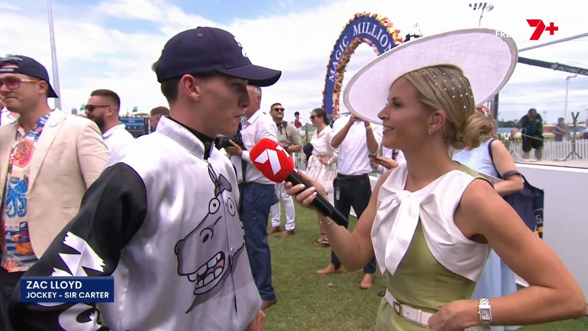 "I've privileged in some really famous colours in the past few years but the Mugs Punting, who would've thought?!" 🤣 Zac Lloyd notches up his first Magic Millions winner aboard Sir Carter. Mugs Punting