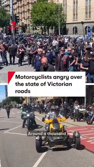 Around a thousand motorcyclists have gathered outside the Parliament of Victoria, to express their frustration over the condition of the state’s roads—particularly those in the country. Listen to their story on 7NEWS at 6pm. NickMcCallum7