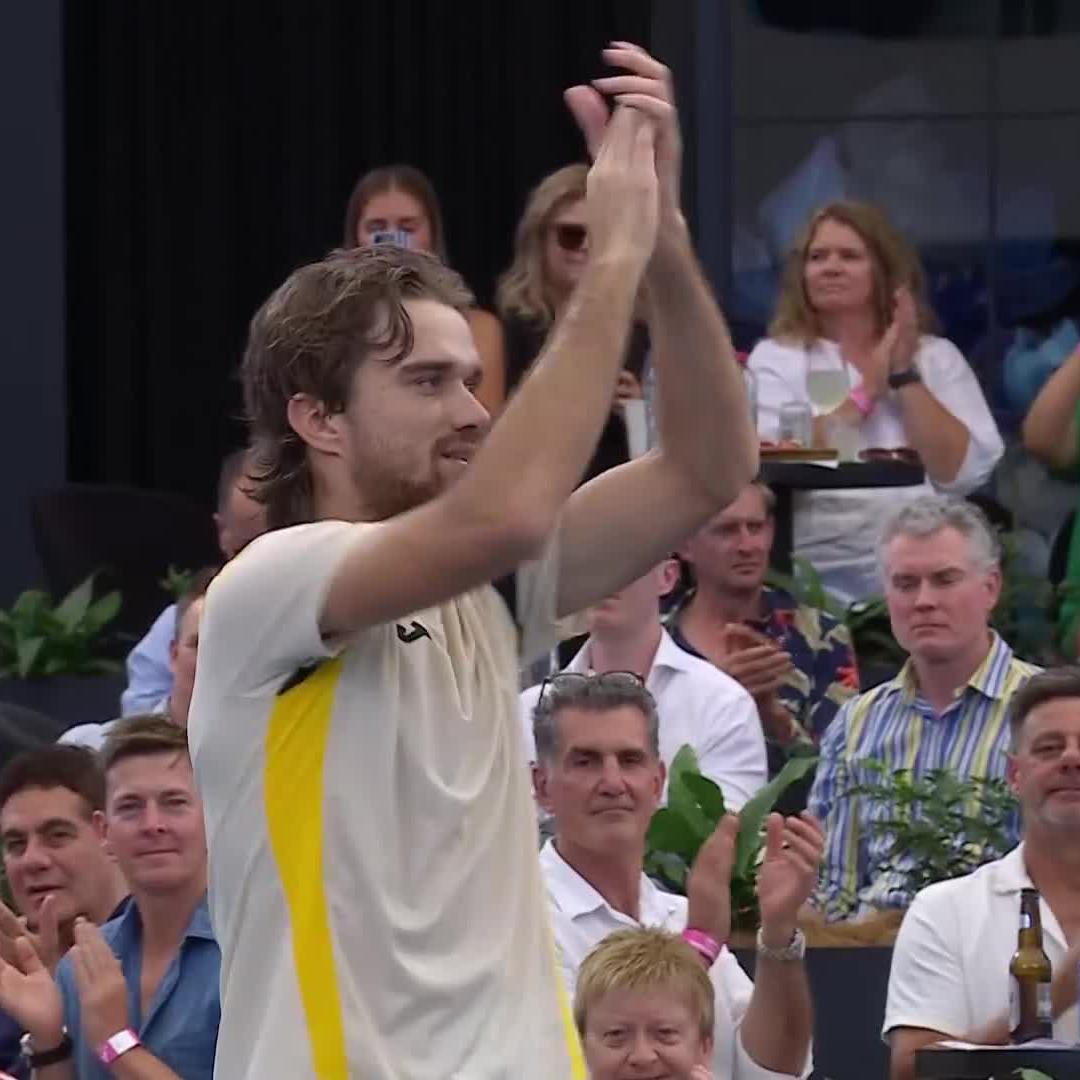 Too good, Tomas 👏 The moment Tomas Machac doubled his career title haul at #AdelaideTennis