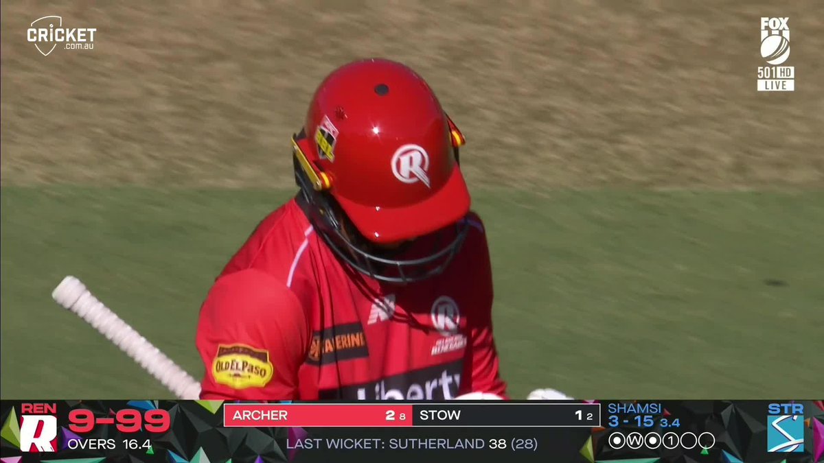 All out: 99! The Adelaide Strikers have rolled the Melbourne Renegades at the Adelaide Oval. #BBL15