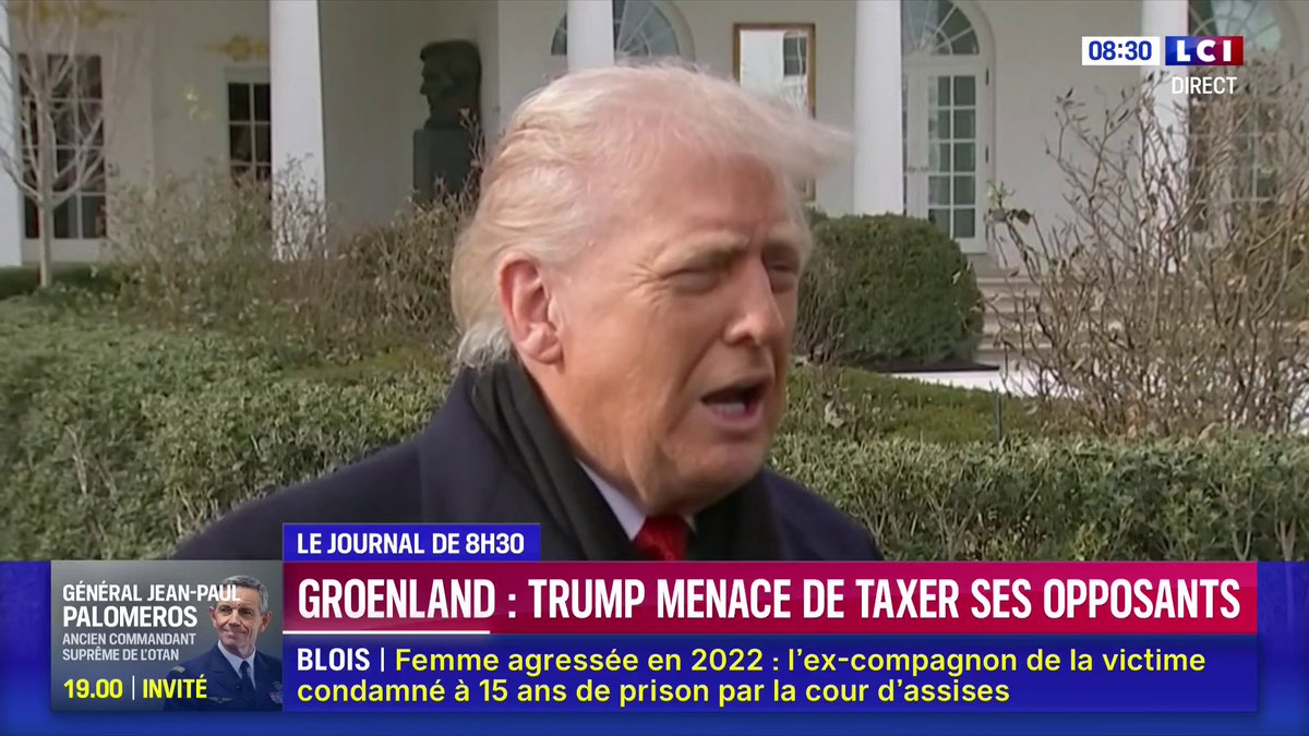 Groenland : Donald Trump met en garde les pays qui contestent son plan et brandit la menace de droits de douane
