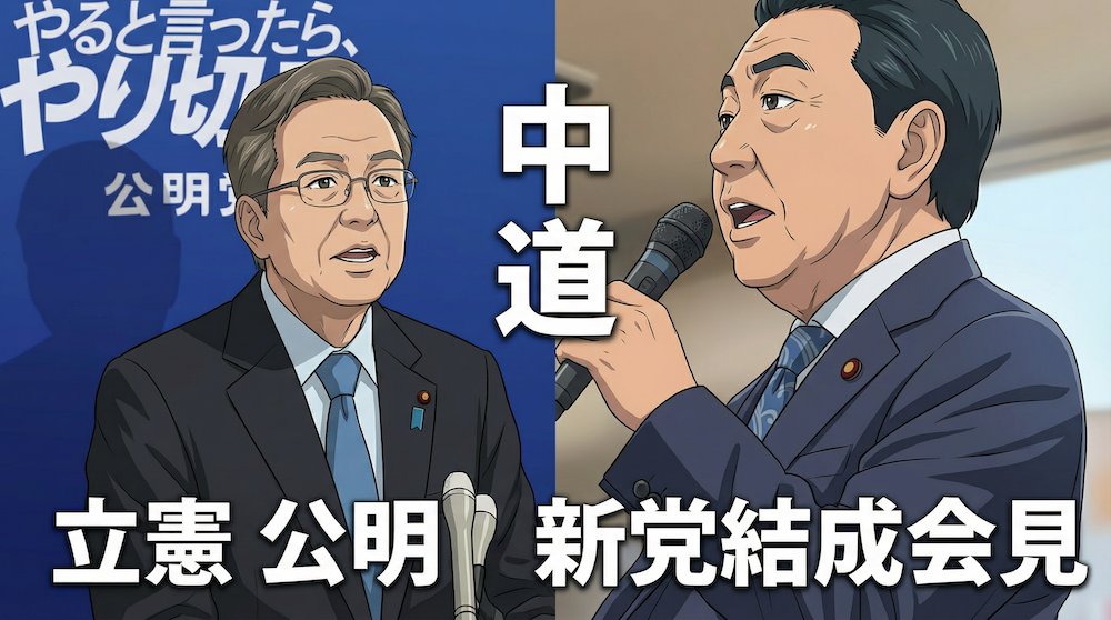 立憲民主党の野田佳彦さんと公明党の斉藤鉄夫さん2名による話題の新党「中道改革連合」に関して思ったことラップしてみました。 ご視聴くださいませ!