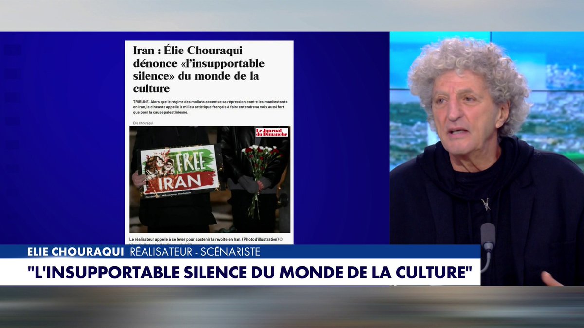 «Qu'est-ce qui se passerait aujourd'hui en Iran si on votait ? La population iranienne dirait qu'elle veut retrouver sa liberté, qu'elle ne veut plus de l'islamisme ni des ayatollahs», affirme le réalisateur/scénariste Elie Chouraqui, dans #MidiNewsWE