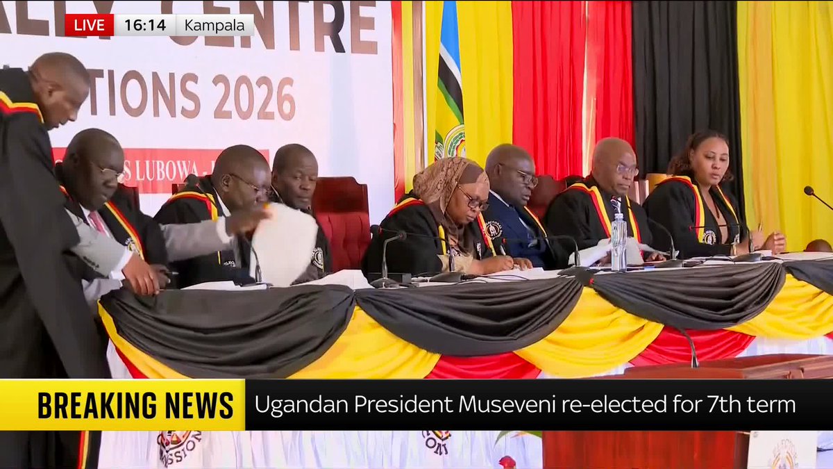 Uganda's long-time leader Yoweri Museveni has won the country's presidential election, officials say, amid claims from the opposition of 'massive ballot stuffing' Sky's Africa Correspondent Yousra Elbagir provides analysis of the results 📺 Sky 501