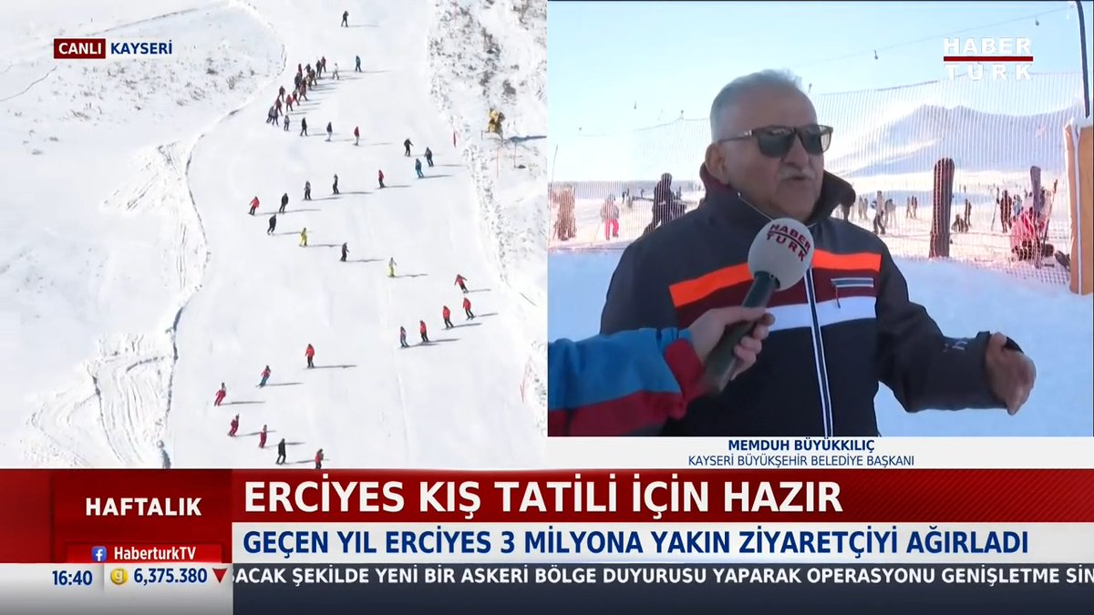 Erciyes kış tatili için hazır Geçen yıl Erciyes, 3 milyona yakın ziyaretçi ağırladı.