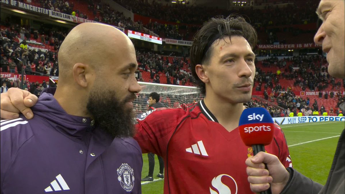 "Unbelievable to be here with the people, with the fans... we really know we suffered" Lisandro Martinez reacts after Manchester United defeat their rivals in the derby! 🙌