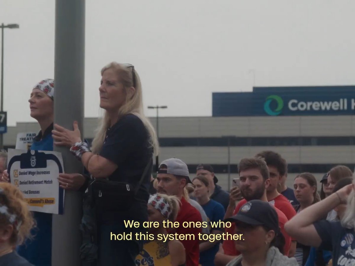After years of being disrespected, under-staffed, and illegally attacked by their employer, 10,000 Teamsters nurses at Corewell Health East are fighting hard for a fair first contract. A Teamsters contract is the only way to hold Corewell accountable — and nurses will strike to get it.