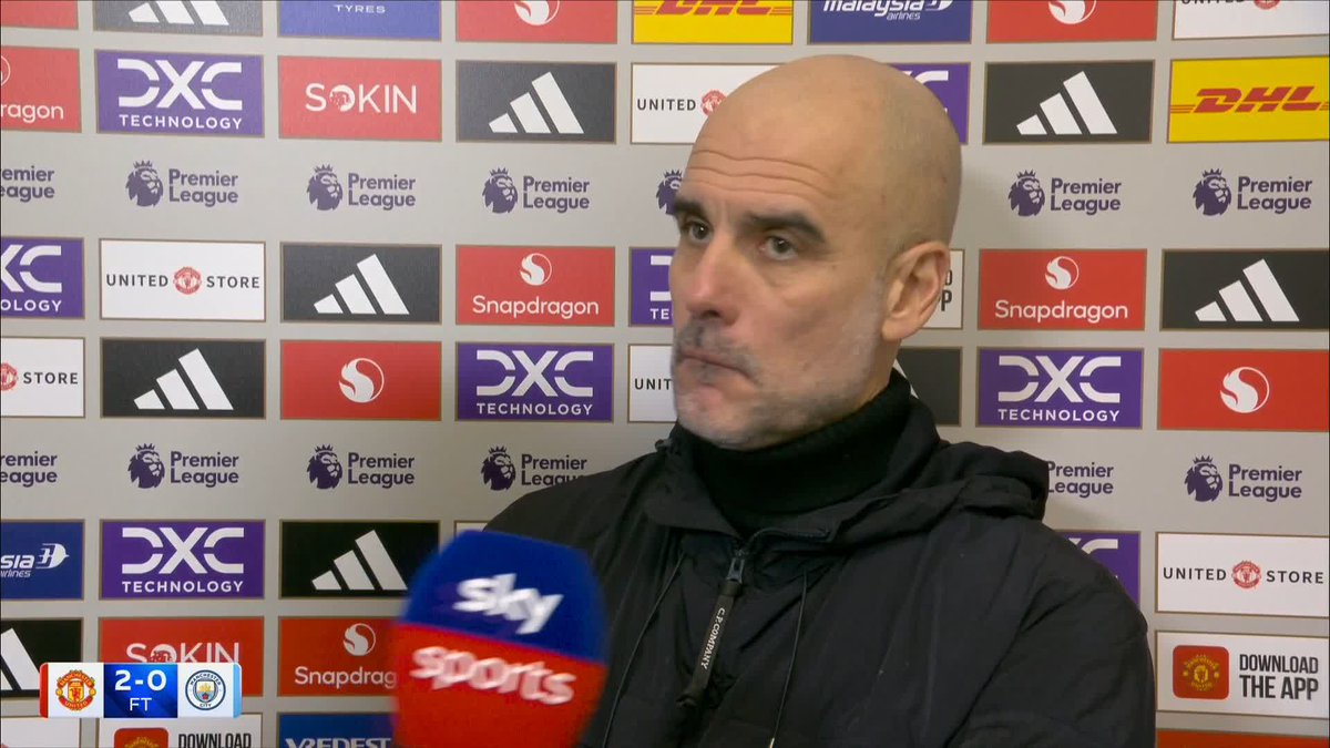 "The better team won." Pep Guardiola reacts to Man City's defeat to Man Utd 🗣️