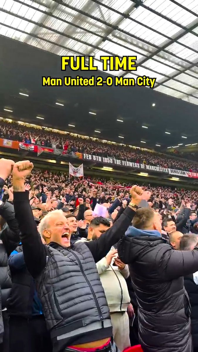 The scenes at Old Trafford on a Derby Day to remember. 🔥
