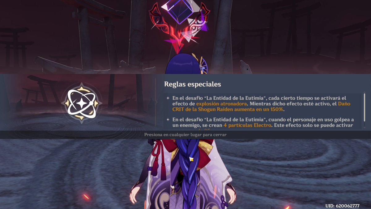 Estela de Shogun Raiden de fae Yo ya no tengo a Shogun Raiden C0 por eso pedí prestado su cuenta para este post. 🌟Builds en el primer comentario. ⭐Como siempre. . . Favonius God. ⭐Hay varios trucos: 1.-El daño crítico de Shogun Raiden aumenta en 150% cada cierto tiempo y para aprovecharlo de la mejor manera en nuestras Builds es tratando de acercarse al 100% de prob. crítica. Lamentablemente 🥀 la build de esta Raiden solo llegaba a 70%. Pero si ustedes priorizan la prob. crit sobre el daño crítico podrían llegar a mas de 80%. Solo miren el reloj en la build del primer comentario. 2.-La sala nos da partículas cada 25s, pero si sólo las aprovechamos al inicio para cargar a Sara estaremos bien. Además Raiden con Favonius puede generar partículas desde el inicio haciendo un golpe. Si bien la Favonius es una opción F2P, con Luz del Segador esto se resuelve mucho más facilmente. Las partículas de la habilidad elemental de Chevreause, siempre van a Thoma, porque este tiene Nobleza y porque aplica pyro de manera constante. Lo que sirve para activar el talento pasivo de Chevreause y bajar resistencia. Por eso, incluso con Favonius, puedo llegar casi a 180k de daño de la habilidad definitiva de Shogun Raiden. #GenshinImpact #genshin