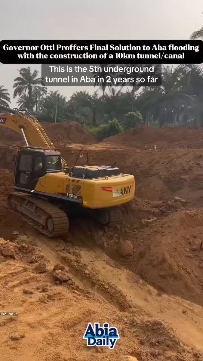 UPDATE: This will be the 5th underground tunnel spanning tens of kms being built in different parts of Aba in the last 2 years+. These alongside the existing tunnels by Dee Mbakwe desilted throughout the city by the Otti admin will permanently solve the issue of flooding in Aba.