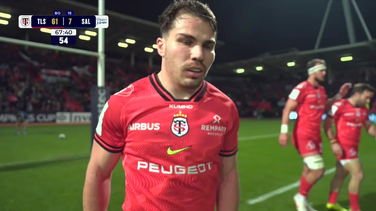 "A try carved in rugby heaven!" 🏉 Antoine Dupont with Toulouse's ninth of the night and it's an absolute beauty 😍 #InvestecChampionsCup