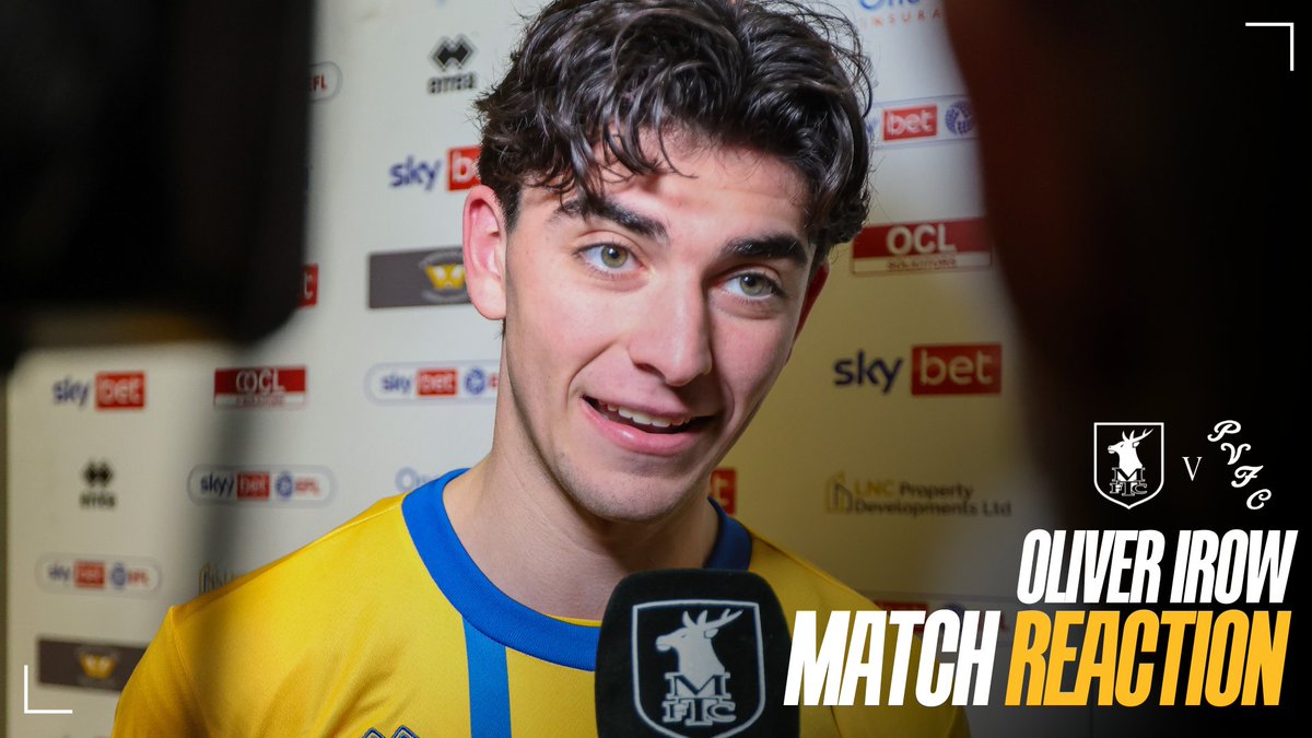 🗣️ Debutant Oliver Irow speaks to iFollow Stags after scoring a brace in today's 3-0 win over Port Vale. #Stags 🟡🔵