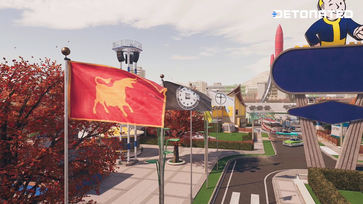 FUN FACT | ‘Vault Town’ in #BlackOps7 features Flags of EVERY Faction in Fallout ☢️ 💥 The Legion, Enclave, Minutemen, The Institute, and MORE!