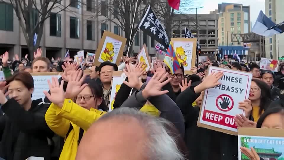 Hundreds of people demonstrated in London against plans for a new Chinese embassy, citing security concerns and arguing it sends the wrong message on human rights