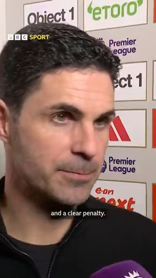 Mikel Arteta thinks Arsenal should have been awarded a "clear penalty" against Nottingham Forest 🗣