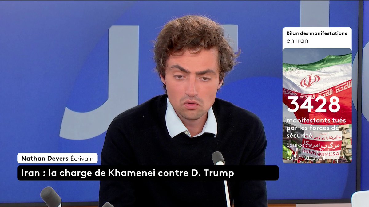 🔴 Iran : "Face aux massacres, ne pas intervenir, c’est de la non-assistance à peuple en danger. Si Trump abandonne les Iraniens après les avoir encouragés à se soulever, ce sera la faute morale la plus grave de ses deux mandats", alerte Nathan Devers. #LePourEtLeContre #canal16