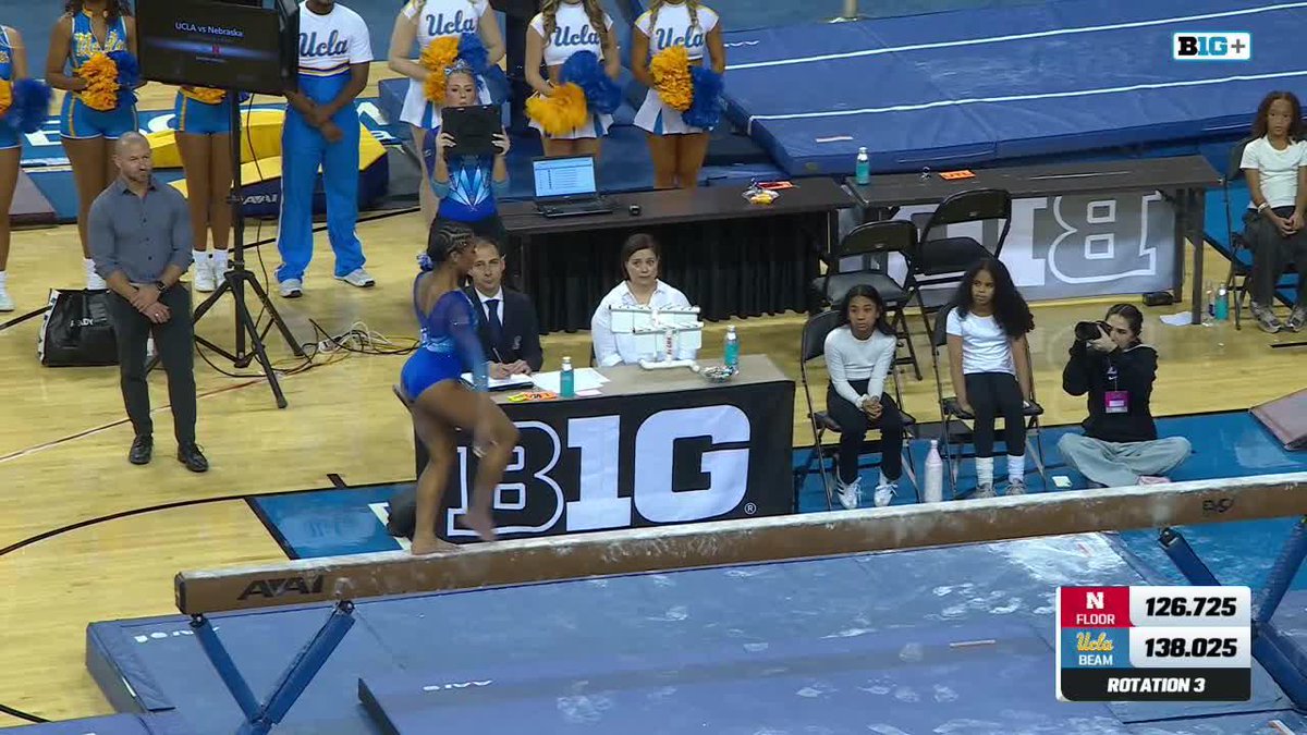 SO close to another 10 for Jordan Chiles! She scores 9.975 on beam! 📺: B1G+