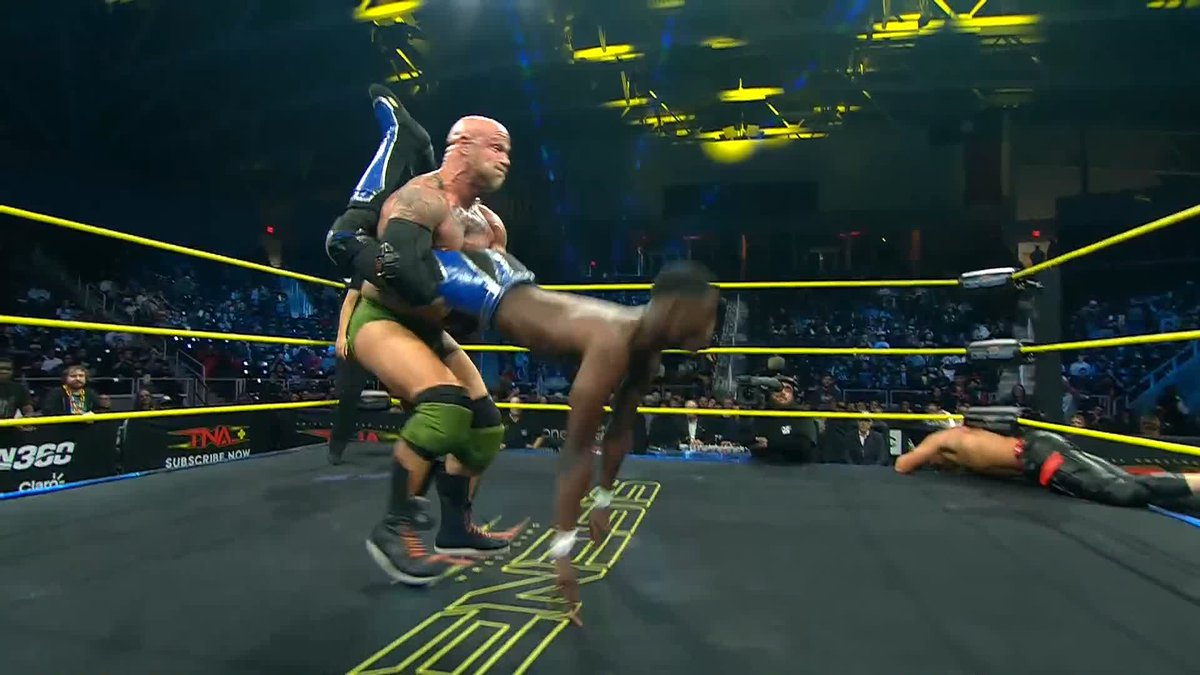 .STACKS 💵 steals the pin after a wicked Piledriver from Eric Young! WATCH the Countdown to #TNAGenesis on TNA+: